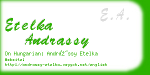 etelka andrassy business card